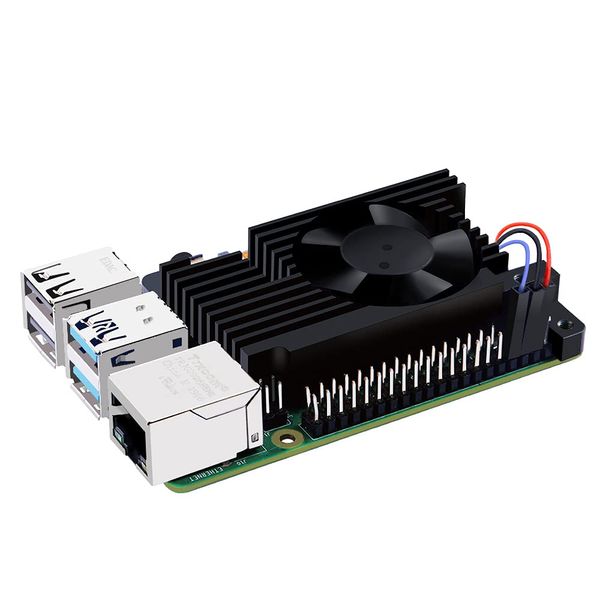 GeeekPi Raspberry Pi 4 Armor Lite Heatsink with PWM Fan, RaspberryPi Aluminum Heatsink Cooling Kit for Raspberry Pi 4 Model B