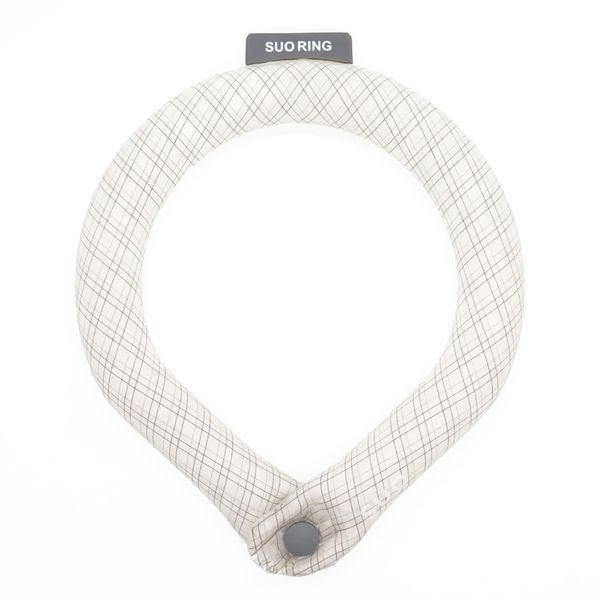SUO 28° ICE COOL RING Button Gradient Check L Gray (Gradation Check)