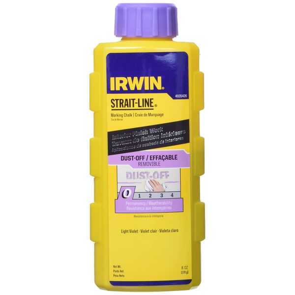 IRWIN Tools STRAIT-LINE Dust-Off Marking Chalk, 6-ounce (4935426) , Purple