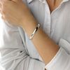Silverly Women's 925 Sterling Silver Open Torque Curved Flat Edge Plain Adjustable Bangle Bracelet