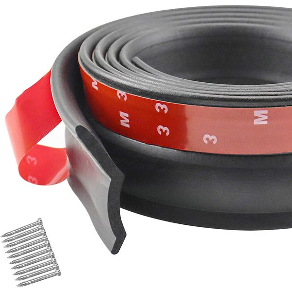 Universal Garage Door Seal 3m, Multipurpose Garage Door Rubber Seal Strip, Garage Door Seals Bottom Rubber Strip Garage Door Draught Excluder with Nails