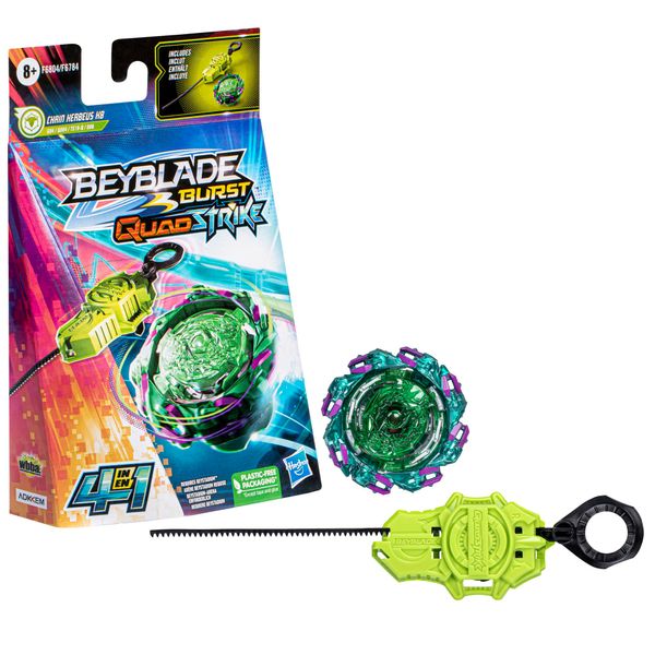 Hasbro Beyblade Burst QuadStrike Chain Kerbeus K8 Starter Pack, Battle Kreisel mit Starter, Spielzeugset