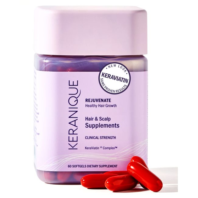 Keranique Hair & Scalp Supplements - Promote Hair Strength and Growth - Best for Thinning Hair - Nourish Your Hair with Biotin, Vitamin B, & More Vital Hair Nutrients - Keraviatin