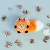 ZippyPaws Bushy Throw Squeaky No Stuffing Plush Dog Toy, Fox