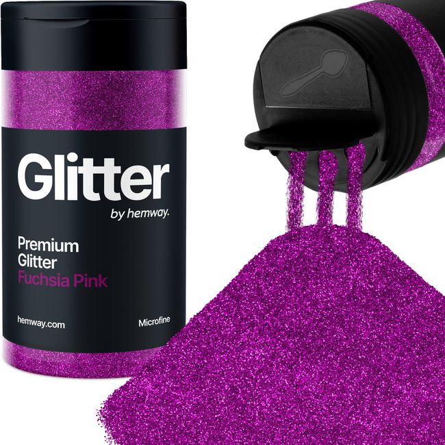 Hemway Fuchsia Rosa Glitzer Microfine 125g/4.4oz Pulver Metallisches Harz Handwerk Glitzer Flocke Pailletten für Epoxid Becher, Haare Gesicht Körper Auge Nagelkunst Fest