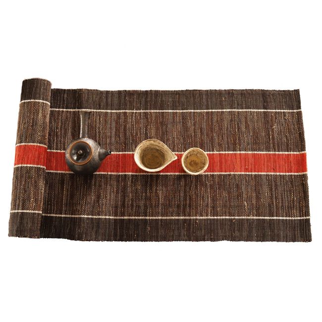 MOBUKIA Table Runner, Hand-woven Fabric, Choma Fabric, Summer Cloth, Natural Material, Simple, Rustic Modern, Chinese Style, Japanese Style Wabi Sabi Zen Tea Ceremony, Insulated Table Protection,