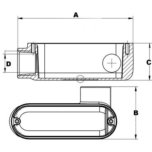Morris 14094 Rigid Conduit Body, Aluminum, Type LR, Threaded with Cover and Gasket, 1-1/2" Thread Size, 1-Pack