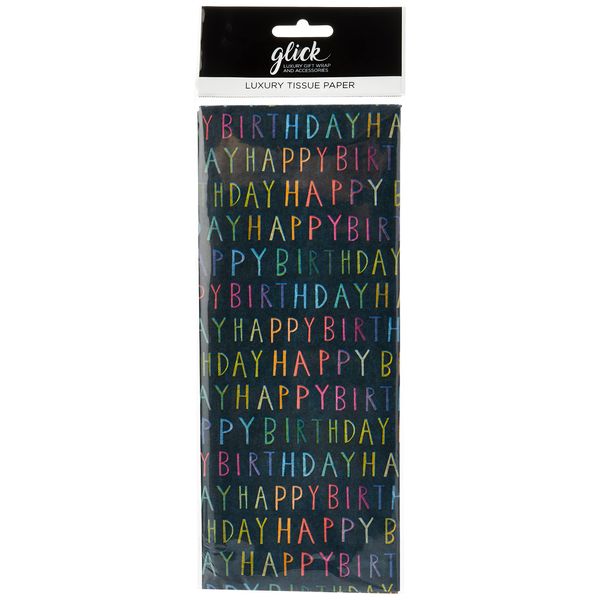 Navy Happy Birthday Tissue Paper