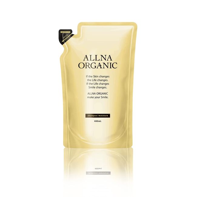 Allna Organic Shampoo, 13.5 fl oz (400 ml), Moisture, Refill, Additive-Free, Amino Acids, Made in Japan