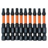 AUTOTOOLHOME 10 Pack #2 Square Driver Bit 2 inch Long Square Impact Drill Bit for Pocket Hole Jig System SQ2 Bits