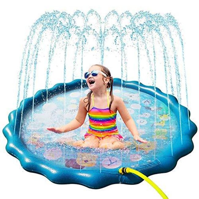 3-in-1 Splash Pad Sprinkler for Kids – 67” Inflatable Outdoor Water Fun Toy