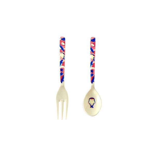 Melamine Spoon Fork Cutlery Set (Jinbee Pattern Spoon Fork Set of 1)
