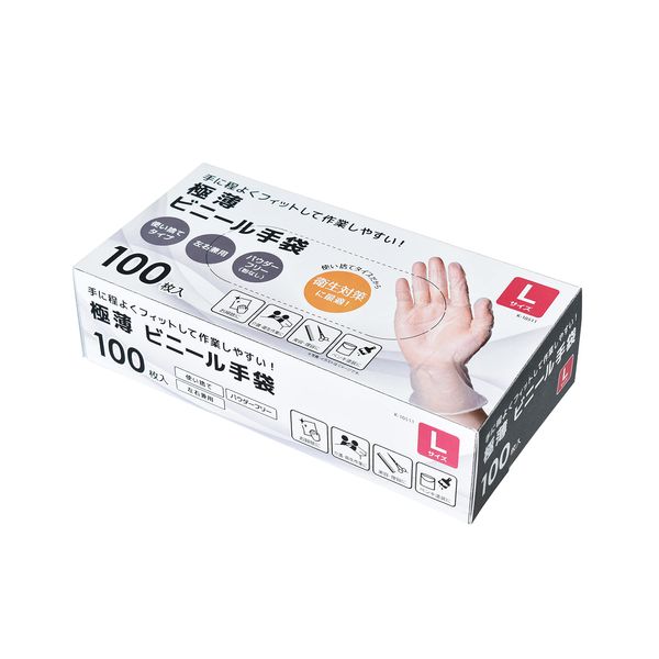 Parklane Vinyl Gloves, L, 100 Pieces