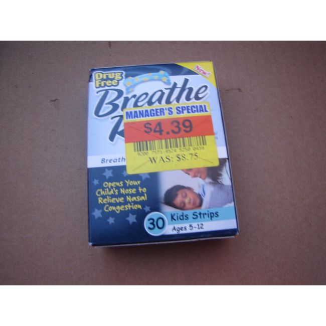 1 PACKAGE OF 30 BREATHE RIGHT KIDS STRIPS AGES 5-12 DISCONTINUED RARE PRICE TAGS