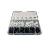 Assorted Round Cable Nail Clips Black & White 4mm to 12mm- 390 PCS