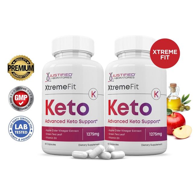 Xtreme Fit Keto ACV Pills 1275 MG Stronger Than Gummies Keto Support 2 Bottles