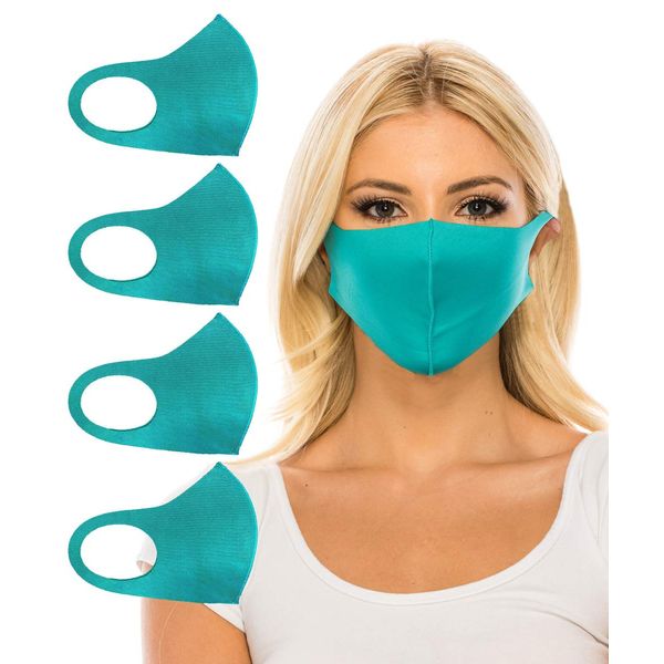 unik MINT Cloth Face Covers, Economy Pack of 4, Thin Breathable, Washable, Reusable Mask, Unisex, Dust-proof, non-medical Face Covering, Mint Pack of 4