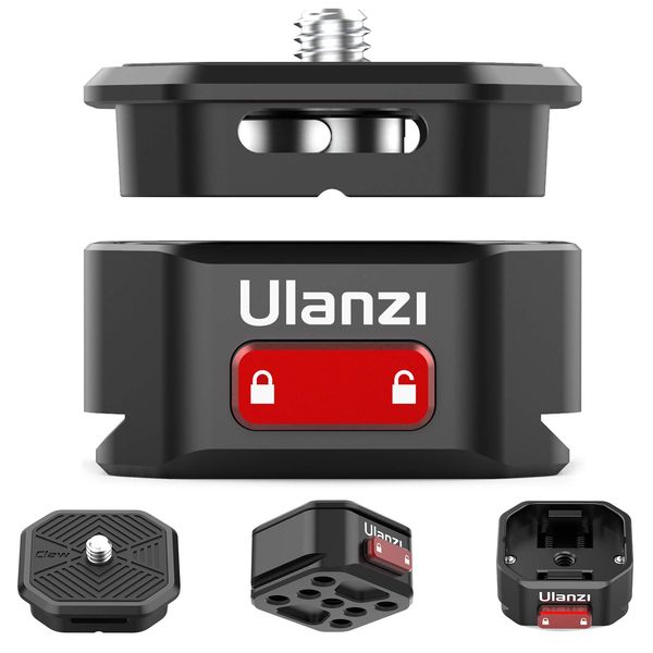 Ulanzi Claw Quick Release Clamp with Arca Quick Shoe Aluminum Alloy Tripod Ball Head Head Head and Head for GoPro 9 8 7, DJI POCKET 2, DJI Ronin S/SC, Zhiyun, Monopod, DSLR, MILC, DC, Stabilizer,