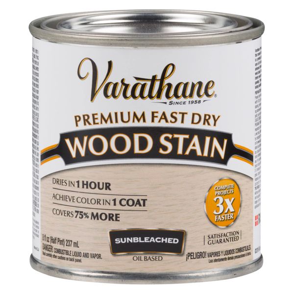 Varathane 262030 Varathane-262030 Premium Fast Dry Wood Stain, Half Pint, Sunbleached