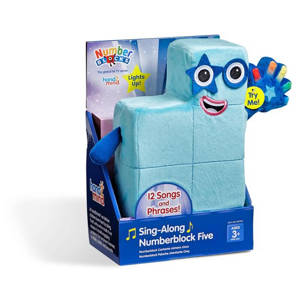 hand2mind Sing-Along Numberblock Five, Music Toys, Light Up Plush Toy, Plush Figure Toys, Cute Plushies, Stuffed Toys, Musical Toy, Preschool Number Toys, Math Learning Toys, Birthday Gifts for Kids