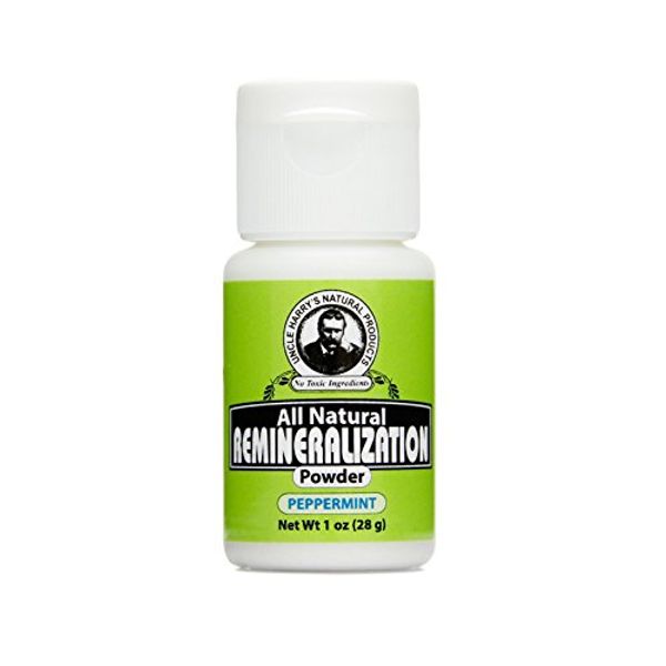 Uncle Harry’s Natural Products Peppermint Remineralization Tooth Powder with Alkalizing Ionic Minerals Pure Plant Essences, Neutralizes Acids Bacteria, Strengthens Teeth, Fluoride Free Vegan, 1 Ounce