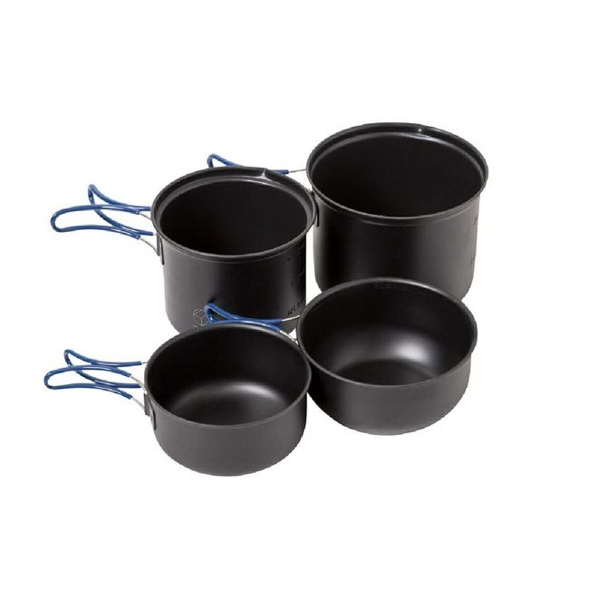 Whole Earth NOMAD COOKER SET BK WE23DJ66 Outdoor Camping Cooker Set Pot Cup Aluminum Tableware Black