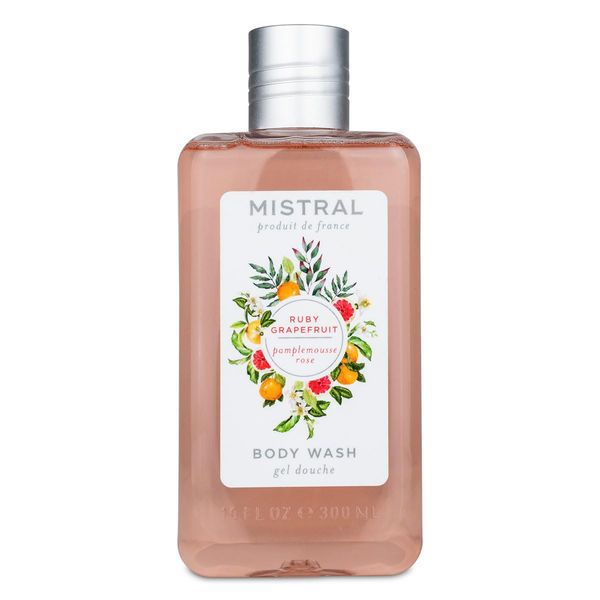 Mistral Ruby Grapefruit Body Wash, 10 fl oz, Natural Chamomile and Aloe, pH Balanced