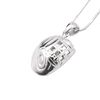 Spinningdaisy Silver Plated Hanging Softball with Baseball Glove Necklace