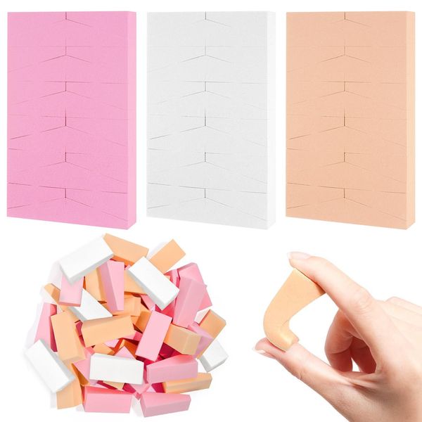 SYEYCW 72 Pcs Makeup Sponges, Mini Wedge Shaped Applicator, Latex Free Cosmetic Sponge, Beauty Blender Blending Sponges, Triangle Nail Art Sponges, For Liquid Cream, Foundation, Loose Setting Powder