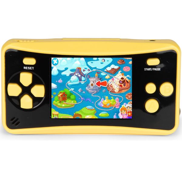 X-JOYKIDS QS17Yellow Handheld Game Console for Kids Portable Retro Video Game Player Built-in 182 Classic Games 2.5 inches LCD Screen Arcade Gaming System Birthday Present for Children