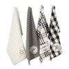 DII Kitchen Collection, Cotton, Black, Dishtowel Set, 18x28