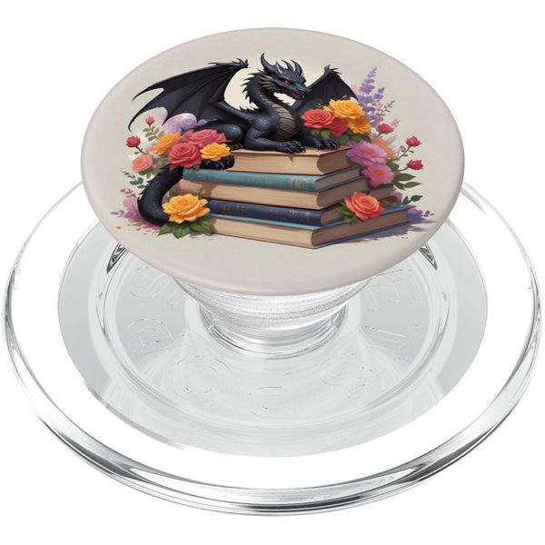 Dragon Librarian Bookish Book Reading PopSockets PopGrip for MagSafe