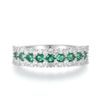Ladies Wedding Solid Sterling 925 Silver Emerald & White Sapphire Eternity Ring Sizes K to U (S)
