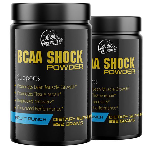 BCAA Shock Powder Fruit Punch Flavor 292 Grams - 2 Bottles