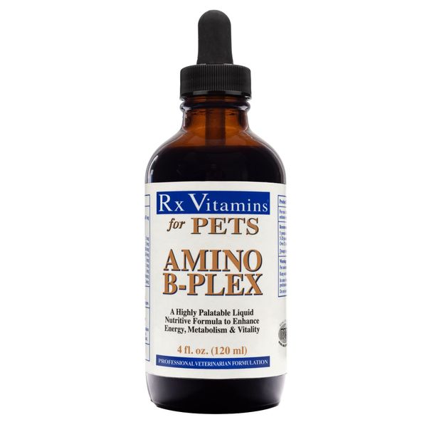 Rx Vitamins Amino B Plex for Pets - B Vitamin Complex Plus Amino Acids for Dogs & Cats - Vitamin Supplements for Dogs' & Cats' Total Body Support - 4 oz