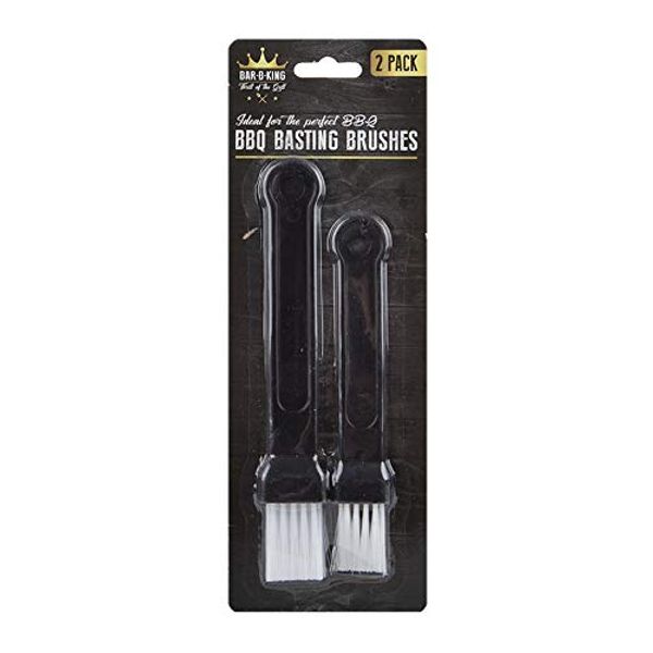 Elegant Black BBQ Basting Brushes With Plastic Handles - 21 & 18cm (Pack of 2) - Durable Quality - Perfect for Basting & Glazing