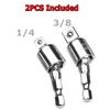 1/4" 3/8" Hex Shank Drill Bit Wrench Socket Adapter Drive Ratchet Extension Tool