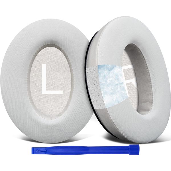 SOULWIT Cooling Gel Ear Pads Cushions Replacement for Bose QuietComfort 45 (QC45)/QuietComfort SE (QC SE)/New Quiet Comfort Wireless Over-Ear Headphones, Earpads with Ice Silk Fabric - White