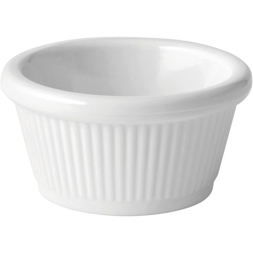 Utopia Fluted Melamine Ramekins 2oz White - Pack of 12 - Tough Plastic Sauce Pots