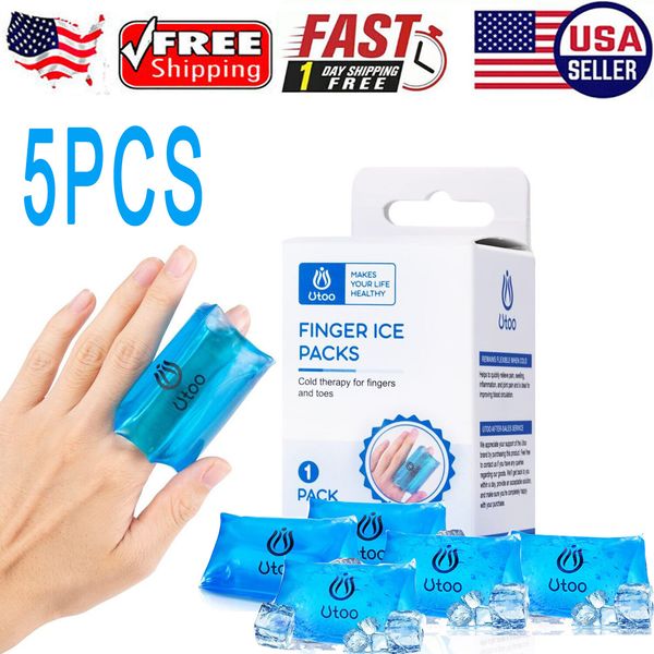 5X Finger and Toe Cold Gel Ice Pack Reusable Compression Sleeve Injuries Sprains