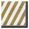 Creative Converting Luncheon Napkins, 6.5" x 6.5", Black and Gold