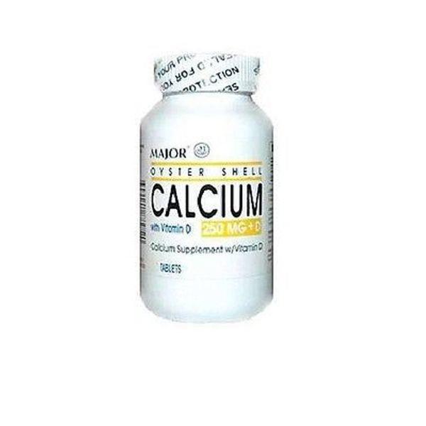 Major Calcium 250mg w/ D3 125IU OYSTER SHELL 100 Tablets   X  3