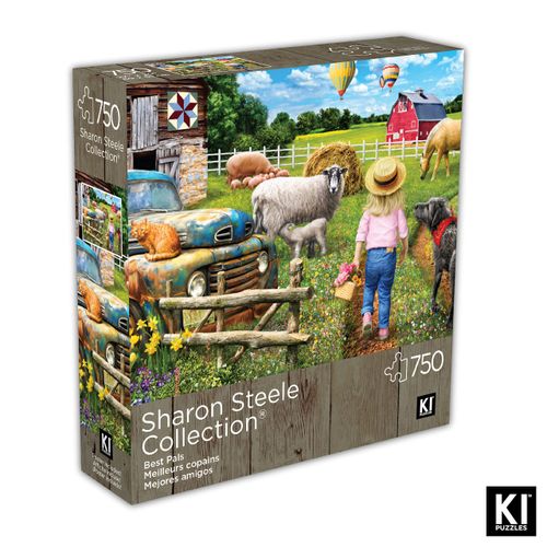 750 Piece Puzzle for Adults Sharon Steele Best Pals, Whimsical Farm Scene from KI Puzzles,AZ-02630