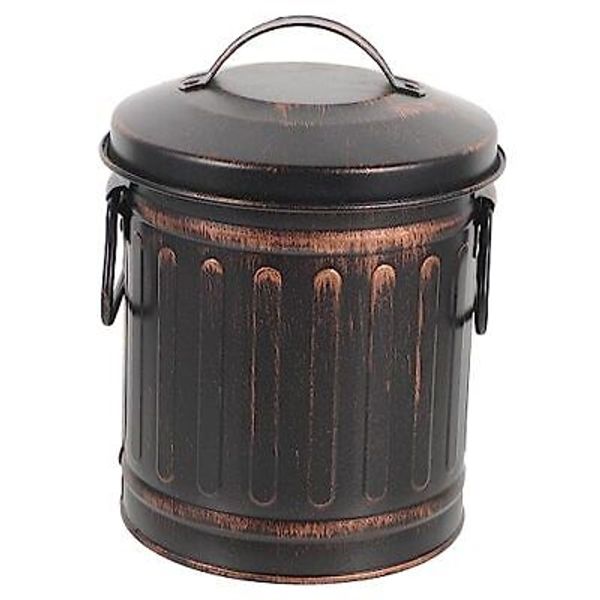 Metal Ash Bucket with Lid for Fireplaces, Wood Stoves, 7.48 x 5.12 x 13 inches