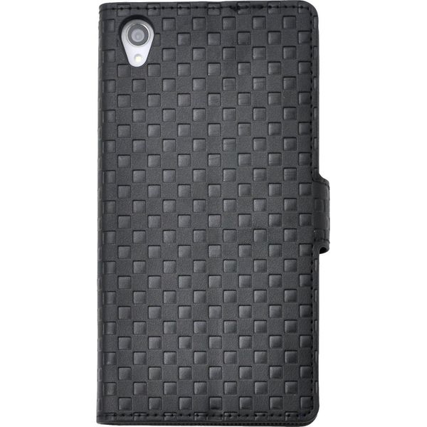PLATA Checked Pattern Block Stand Case Pouch, blk