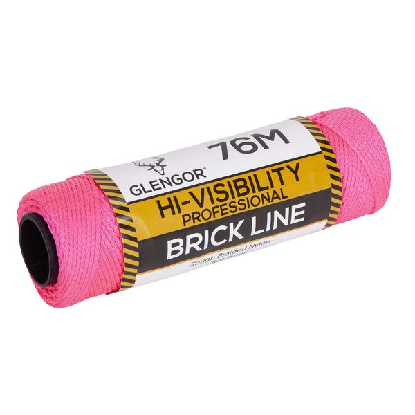 Glengor Professional High Visibility Nylon Brick Line | 76M | Mason Line Level for Construction, Gardening, DIY.