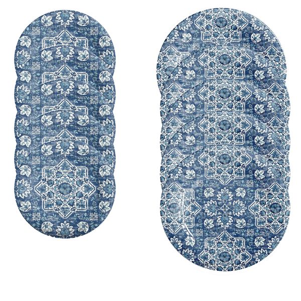 Atlantic Blue - Melamine/Plastic 10 Piece Dinner & Side Plate - Set for 5