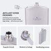 Boundless Voyage Titanium Hip Flask, 250ml, Rectangular, Smooth Finish, Silver