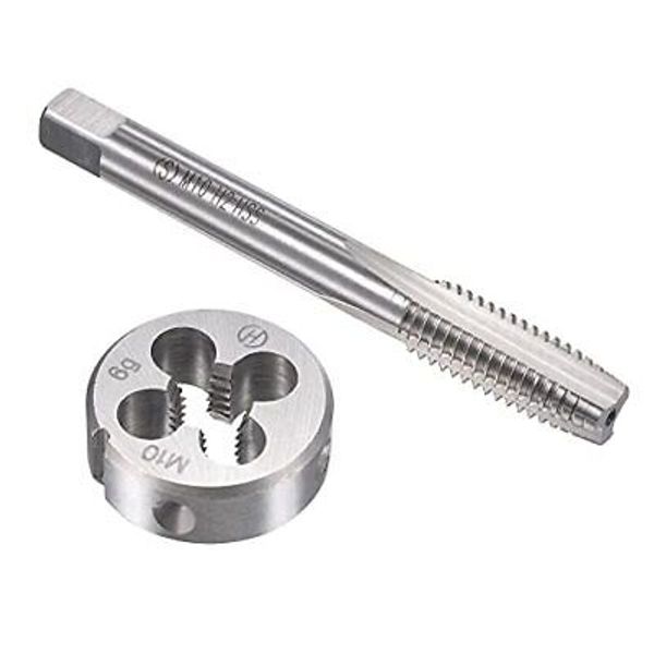 sourcing map M10 x 1.5mm Metric Tap and Die Set, Machine Thread Screw Tap with