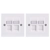 LEENUE RJ45 Socket Cat6, Double Socket RJ45 Network Wall Plate 2 Port with Keystone Jack, 2 Pack White